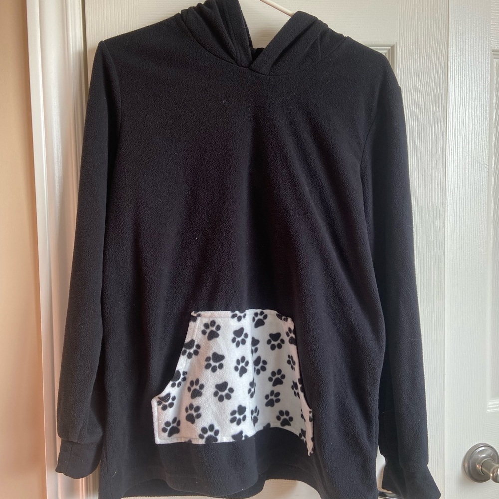 Paw Print Hoodie With Ears